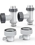Seguro y eficiente: las piezas de la piscina están hechas de materiales plásticos de alta calidad, que son resistentes y duraderos. Incluye 2 válvulas de émbolo de piscina grandes para Intex / Bestway.