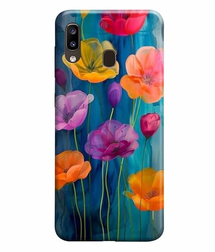 Image of Printed Hard Back Case Cover & Compatible for Samsung Galaxy A20 / Samsung A30 / Samsung M10S | Flower Vector Art (Multicolor) - D1193