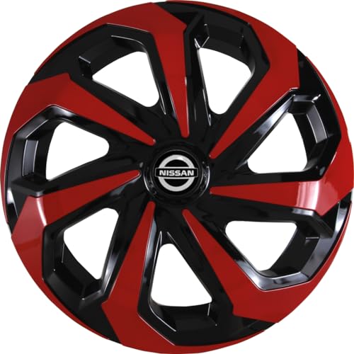 Jogo 4 Calotas Esportivas Spider Preto/Vermelho aro 14 NISS March Versa Sentra Livina