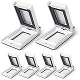 ELEGRP Vertical Outdoor Cover for Decotative Receptacles, Weatherproof Wall Plate, Outdoor Electrical Outlet Cover, Standard Size 1-Gang 4.85” x 2.82”, Thermoplastic, 6 Pack, White