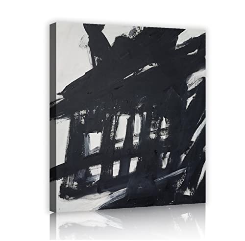 KEASHION Tinta Negra Graffiti Lienzo Cuadro Franz Kline Arte De Pared Decoración Enmarcado Sala De Estar Dormitorio Cocina Pequeña Decoración Del Hogar Impreso 30x40cm Marco Interior