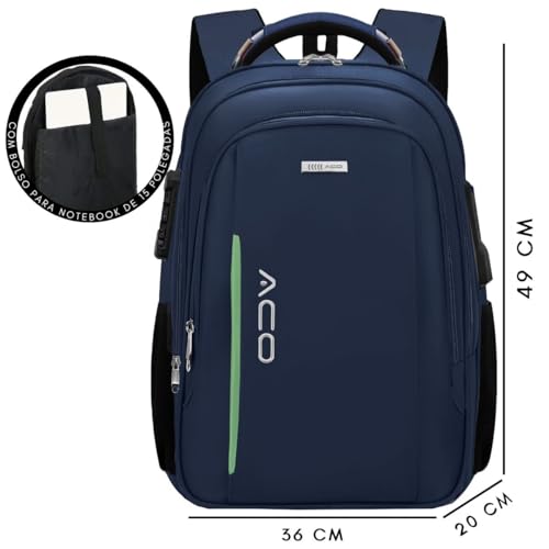 Mochila Bolsa Masculina Feminina Notebook Anti Furto Reforçada Semi Impermeável Escolar Faculdade Tr