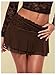 RoseSeek Women's Lace Mesh Y2K Going Out Skirts Layered Ruched Ruffle Low Waist Mini Skirt Coquette Streetwear Skirt Skort Coffee Brown X-Large