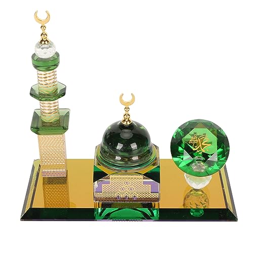 XHTLLO Crystal Dome Mosque Ornament, Miniature Architectural Decoration for Car Or Desktop, Exquisite Craftsmanship, Delicate Present, Versatile Decor