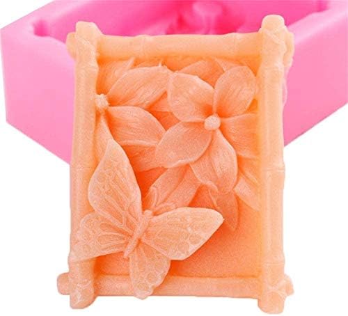 Silicone Molds Fence Butterfly, Butterfly and Flowers Shape Craft Art Silicone Soap Mold, Insects Theme Craft Molds DIY Handmade Soap Molds - Soap Making Supplies by JYEOUX