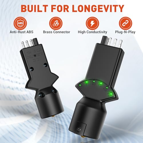 SnowyFox 7 Way Blade & 4 Pin Trailer Light Circuit Tester with LED Indicators 6 Function Light Tester for RV Boat Truck Trailer Socket Tester, 7 to 4 Pin Trailer Tester Adapter 2-in-1 Design - Thumbnail 6