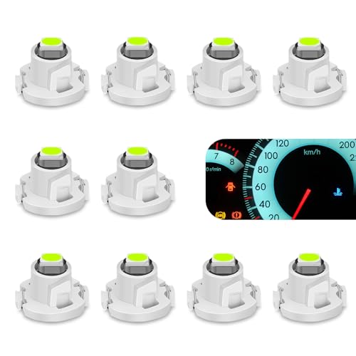 Image of 10 PCS Car T4.2 LED Bulbs, 12 V 3030 SMD High Brightness Dashboard Indicator Light, Plug and Play Wide Angle HVAC Climate Control Bulb, Interior Lighting Replacement for Car (Blue)