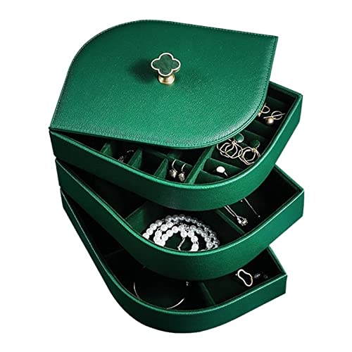Portagioie Organizzatore di gioielli Portagioie 3 strati di lusso grande scatola di immagazzinaggio di gioielli in pelle vassoio organizer per gioielli da donna orecchini anello collana custodia per
