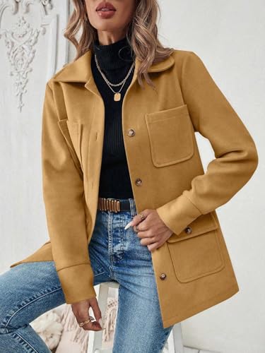 Chic Khaki Womens Casual Coat: Perfect for Fall & Winter Adventures! - Image 7