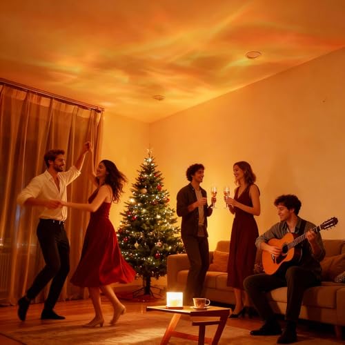 KidoYean Ocean Wave Projector Light, 16-Color Changing Luminorthe Cube Lamp with 3D Rotating Dynamic Water Ripple Light, Northern Lights Projector Romantic Ambient Lighting for Bedroom Classroom