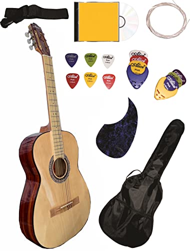 Guitarra Acustica Clasica Diversos Colores, Kit de Accesorios Incluido. (Veteada)