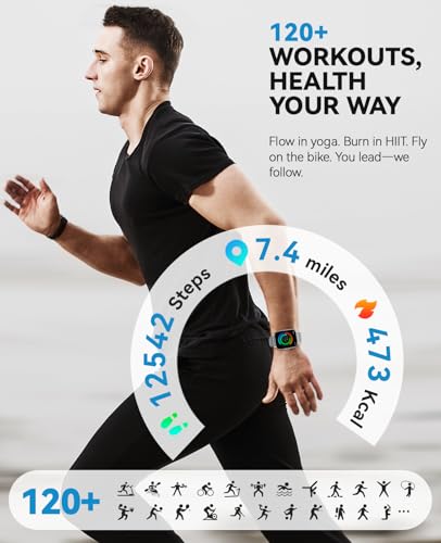 Image of Smart Watches for Women Men (Make /Answer Calls), Steps Counter Fitness Watch for Android iPhone with 120+ Sports, IP68 Waterproof, Sleep Calorie Monitor, Pedometer (Silver)