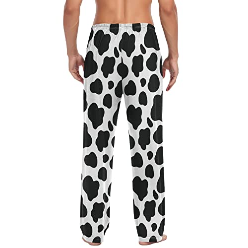 Brown White Cow Textures Pajama Pants for Men Lounge Pants with Pockets Drawstring Mens Pajama Bottoms Men Sleep PJ Pants2