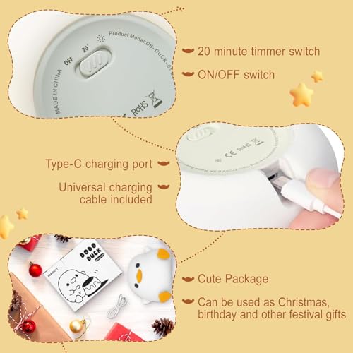 FAMIDUO Lâmpada de pato, luz noturna fofa de pato, luz noturna de pato, regulável de 2 níveis, luz d