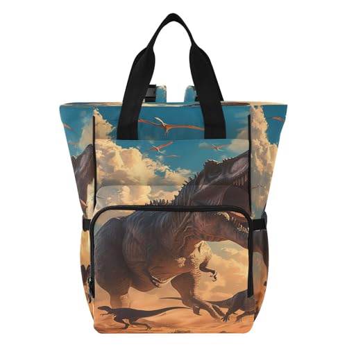 Sac de maman pour papa grand sac à langer motif dinosaure cool pour le voyage en famille