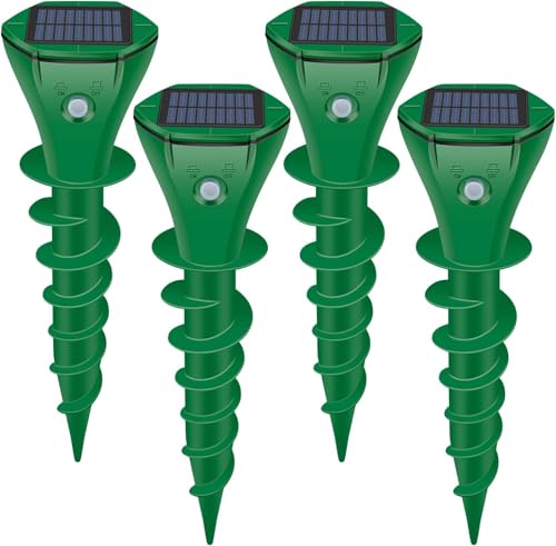 Mole Repellent Solar Powered Ultrasonic,Deer Repellent Devices,Gopher Trap Groundhog Repeller,Sonic
