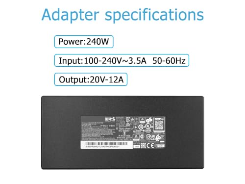 Chargeur 240W USB Tip idéal au studio pour MSI Creator A16 AI+ A3HVFG
