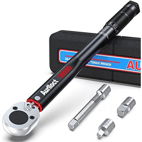 Aurlloct Llave Dinamométrica Set con Barra de Extensión y Adaptadores Cover