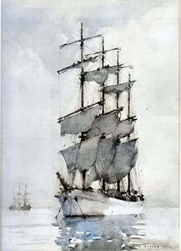 Barque à quatre mâts Henry Tuke image sur toile pour décoration murale salon