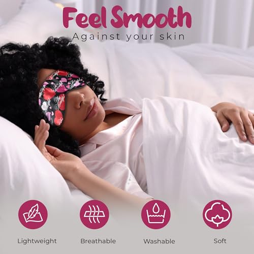 Image of Luxury Sleep Mask - Soft, Lightweight & Ultra Comfort-Perfect for Light Blocking Wake up Radiant-Black