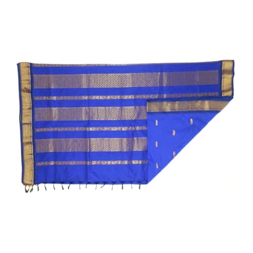 Image of Pure Kalyani Cotton Saree | Zari Border & Blouse Piece - Lata Gadwal Design | Traditional Saree