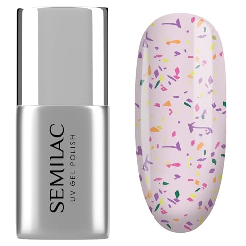 T27 Semilac UV Nagellack Top No Wipe Matte Violet Galaxy 7 ml
