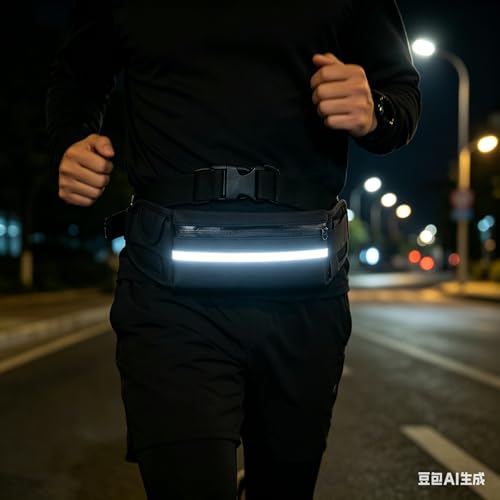 Slim Running Belt for Phone, Adjustable Large No-Bounce Reflective Running Belt for Men Fitness,Sport,Exercise,Traveling,Comfortable Running Pouch for Jogging,Workout,Cycling,Hiking - image 5