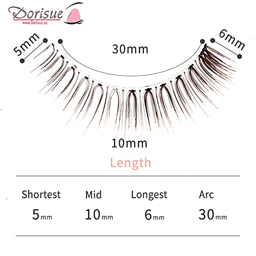 Dorisue Natural false Lashes Brown Eyelashes 3D Light Color Look Real False Eyelashes Short Handmade lashes wispies Natural False Eyelashes Eye Makeup Fake Eyelashes 4 works eyelashes pack - Image 2