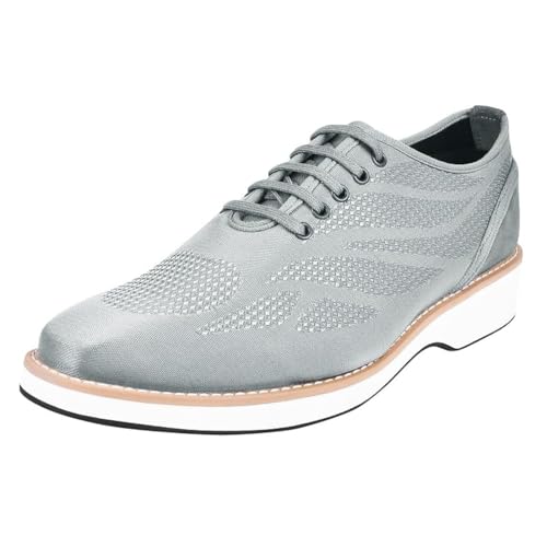 LIBERTYZENO Mens Canvas Textile & Suede Leather Adults Lace Up Casual Shoes for Prom Graduation
