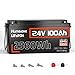 HumsiENK 24V 100Ah LiFePO4 Lithium Battery, Built-in 100A BMS with Low-Temp, 15000+ Deep Cycles 10 Years Lifespan, 2560Wh Lithium Iron Phosphate Battery, for RV Solar Energy Off Grid Trolling Motor