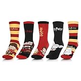 Harry Potter Pack de 5 calcetines – Calcetines coloridos de algodón como accesorio – Regalos para adultos y adolescentes – Talla 35 – 41