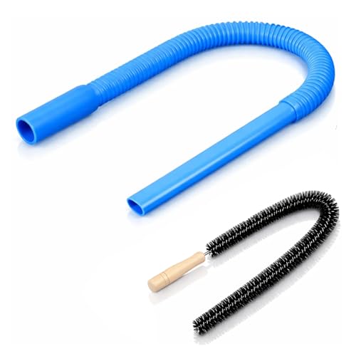 Dryer Vent Cleaning Kit, Universal Dryer Lint Vacuum Attachment with Hoses & Flexible Brush, Slim Lint Remover Tool for Most Vacuum Cleaners, Fire Safety Vent Cleaner for Home Appliances (Blue)