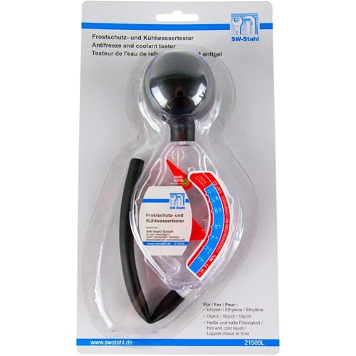 SW-Stahl 21505L Frostschutzprüfer KFZ I Frostschutztester I Kühlmittelprüfer I PKW-Kühlwasser Messung I Kühler Spindel Genauigkeit I Solar Flüssigkeitstest