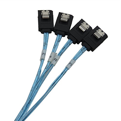 YIWENTEC Internal HD Mini SAS (SFF-8643 Host) to 4X SATA (Target) Hard Drive Cable (100CM) (H0107)