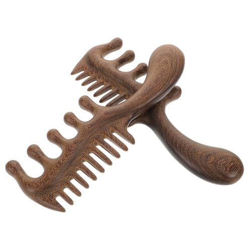 HONMEET 2pcs Wooden Scalp Massage Comb Multifunctional Wide Tooth Brush for Relaxation and Acupressure Lightweight Portable Hair Massage Tool for Home Use