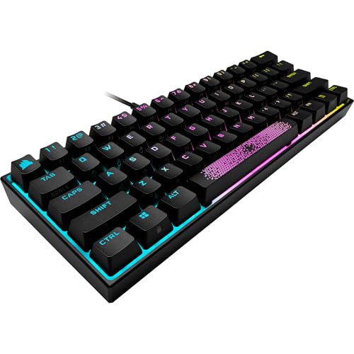 K65 RGB MINI 60% tastiera meccanica da gioco (illuminazione RGB personalizzabile di tasti singoli, tasti meccanici CHERRY MX SPEED, tappi per tasti PBT doppio-shot, tecnologia AXON) QWERTZ, nero - Tastiera gaming - Immagine 5