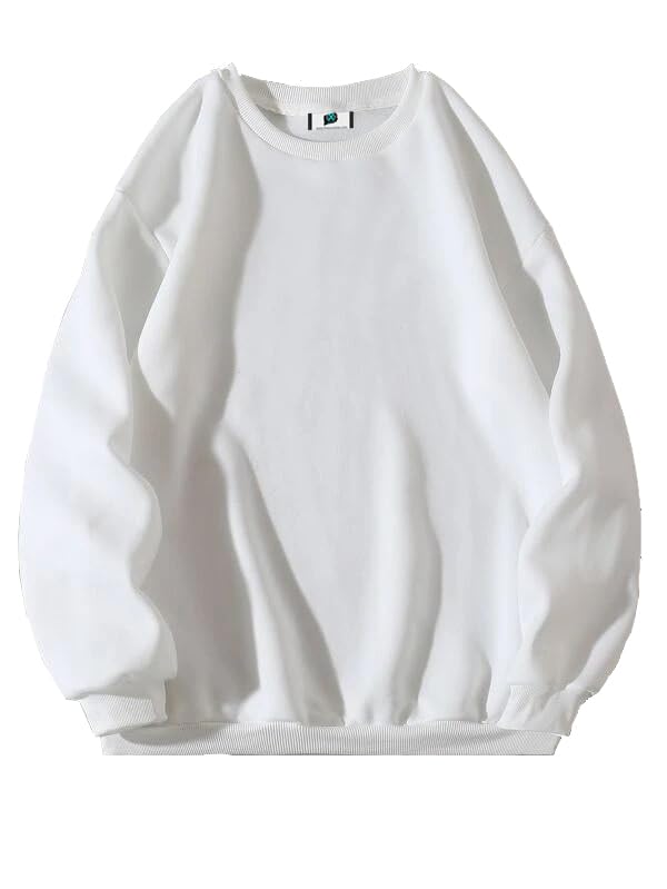 Image of SXV STYLE Solid Plain Unisex Cotton Oversized Baggy Sweatshirt