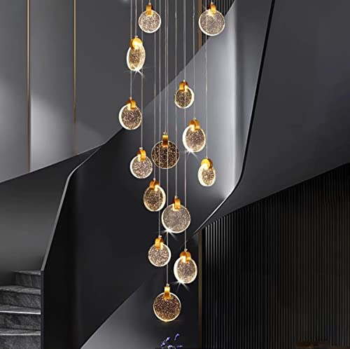 Lampadario a sospensione duplex creativo in cristallo girevole sala da pranzo e sala da pranzo semplice e moderno corridoio di lusso scala lampadario a lunga