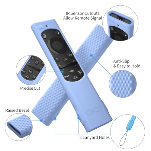 Image of OBOE Silicone TV Remote Cover for Samsung Remote BN59-01311, Glow in Dark Blue