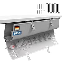 DESKSPACE® Kabelwanne Schreibtisch Kabelmanagement - Beidseitig Klappbarer Kabelkanal - Cable Organizer für den Schreibtisch - 94 cm (Grau)
