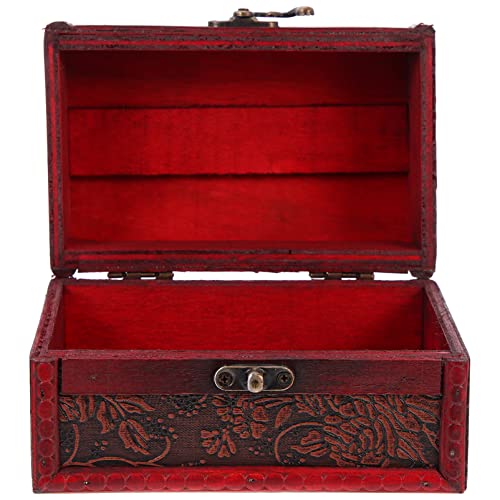 DECHOUS Vintage Holz Schmuckschatulle Bauernhaus Holz Make- Up Aufbewahrungsbox im Chinesischen Stil Schmuck Organizer Fall Schatz Schmuckschatulle Geburtstagsgeschenk Tischdekoration für Cover