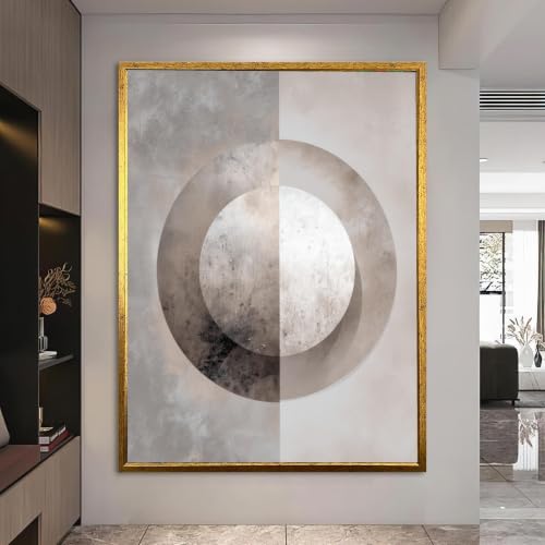 Tableau abstrait géométrique circulaire décoration murale toile