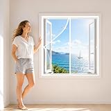 Rete Magnetica Per Finestra Bianco 110x102cm Protezione Anti Zanzare Senza Forare Per Finestra Di Casa Primavera Estate E Giornate Calde