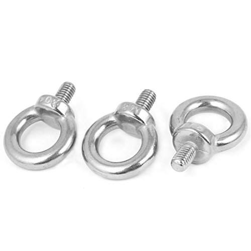 Aexit M8x13mm 304 Tool Sets Stainless Steel Eye Nut Ring Lifting Eyebolt 48mm 1000 Volt Tool Sets Long 3pcs