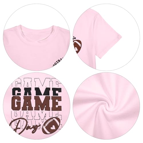 Image of Toddler Game Day Shirt Football Sunday Tshirt for Girls Boys Rugby Athletic Outfit Kids Sports Fans Top 2-8T