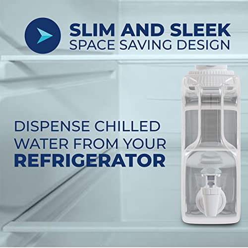 1.1 Gallon Refrigerator Water Dispensers Bottle With Faucet, Spigot & 58Mm Screw Cap - Bpa Free Plastic Leak-Proof | Slimline Mini Fridge Beverage Drink Dispenser For Parties #TOP2