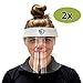 Produktbild 2 x Visier Gesichtsschutz - Gesichtsmaske aus Kunststoff - leichte ergonomische Vollgesichtsabdeckung - Mundschutz, Atemschutzmaske und Brille/Schutzbrille können zusätzlich getragen Werden