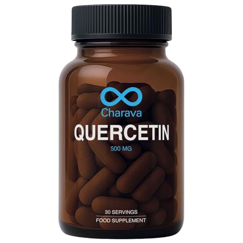 Charava Quercetin 500 mg – 60 Vegan Capsules (30 Servings) – High Strength Plant Flavonoid Supplement – Antioxidant & Immune Support – UK Made & Third-Party Tested