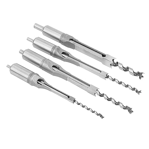 Holzbearbeitungs-Vierkantbohrer-Set, Hochgeschwindigkeitsstahl-Einsteckmeißel, 1/4 bis 1/2 Zoll, für Stemmmaschinen und Bohrmaschinen