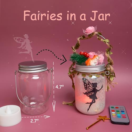 FOMOMDI DIY Fairies in a Jar, Color Changing Fairy Lantern Night Light Kit with Remote Control, Kids Girls Birthday Holiday Gifts Activities Arts Crafts Toy - Image 3
